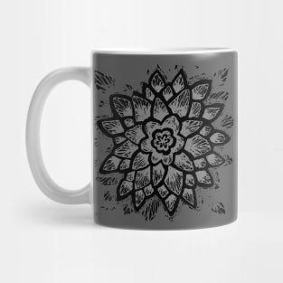 Grey Doily Flower Mug